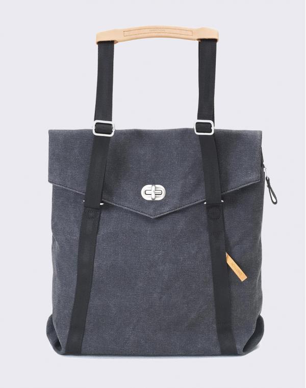 Qwstion Tote Washed Black