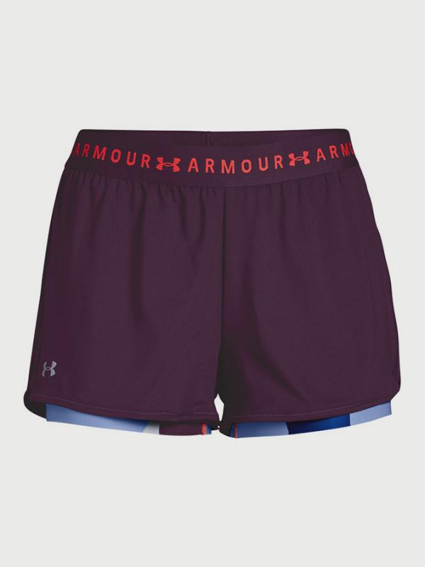 Kraťasy Under Armour Heatgear 2-In-1 Print Short Fialová