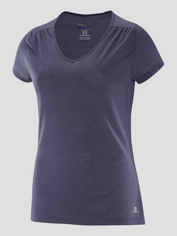 Tričko Salomon ELLIPSE SS TEE W NIGHTSHADE GREY Fialová