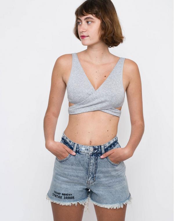 Tommy Hilfiger CROSSOVER BRALETTE Grey Heather M