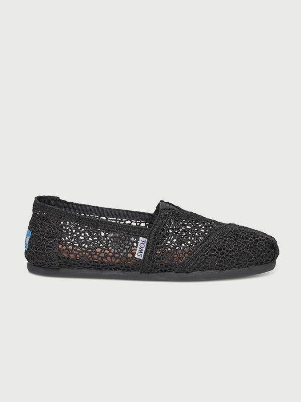 Boty Toms Black Moroccan Crochet Wm Alpr Esp Černá