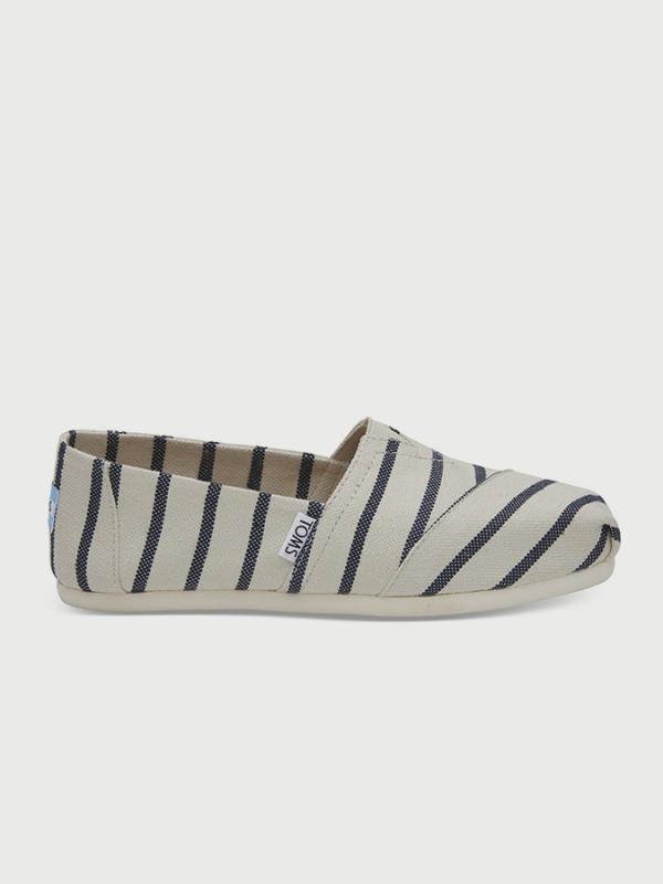 Boty Toms White/Navy Riviera Stripe Wm Alpr Esp Šedá
