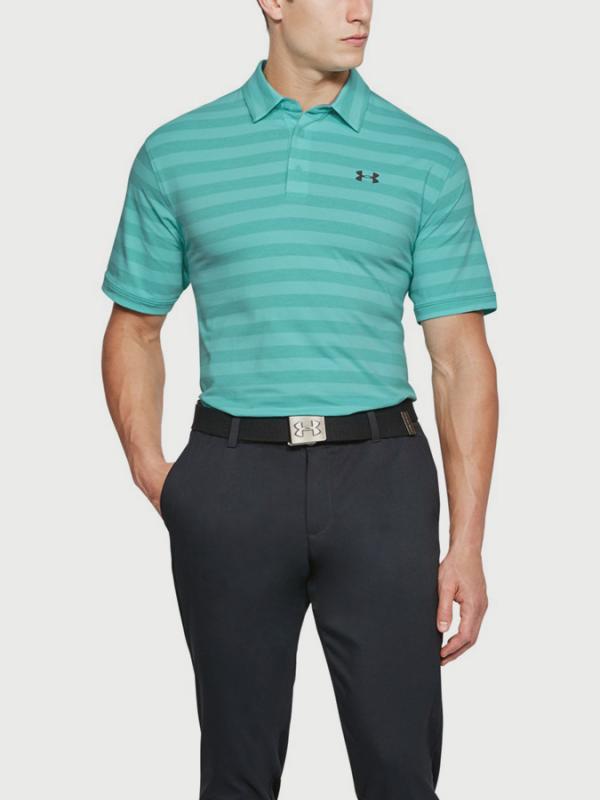 Tričko Under Armour Cc Scramble Stripe Polo Zelená