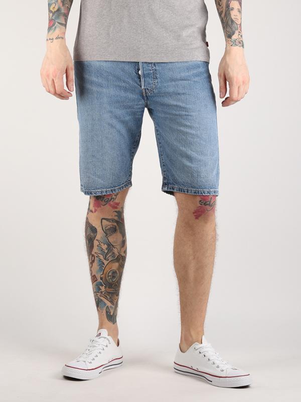 Kraťasy LEVI'S 501 Hemmed Short Livin Easy Ltwt Short Modrá