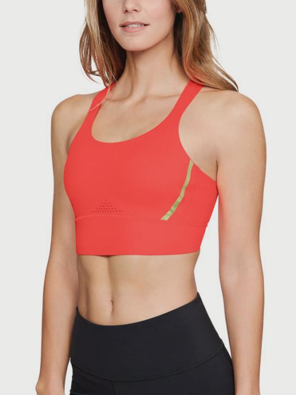Kompresní podprsenka Under Armour Breatehlux Perforated Mid Oranžová