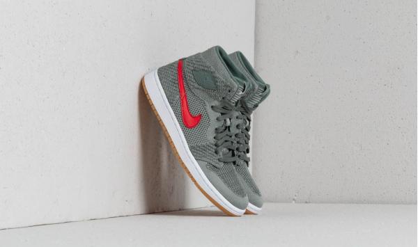 Air Jordan 1 Retro High Flyknit BG Clay Green/ White-Hyper Cobalt