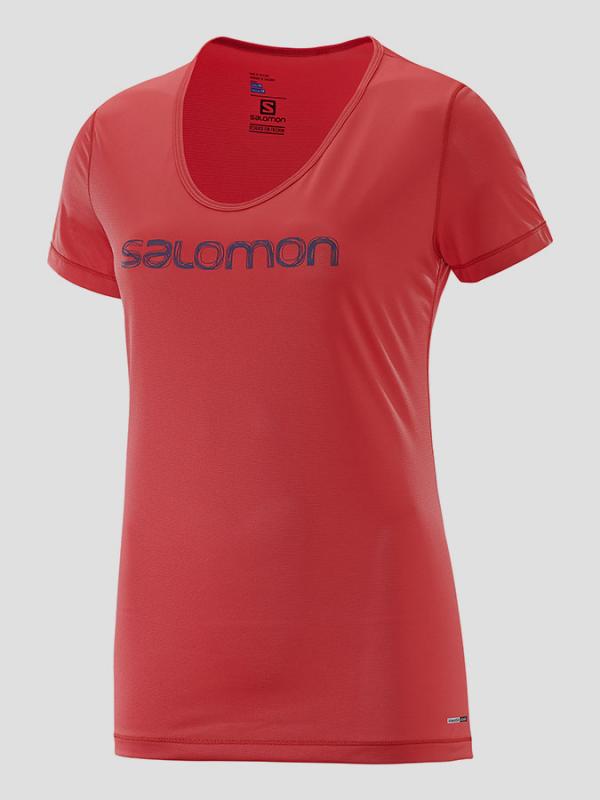 Tričko Salomon MAZY GRAPHIC SS TEE W INFRARED Červená