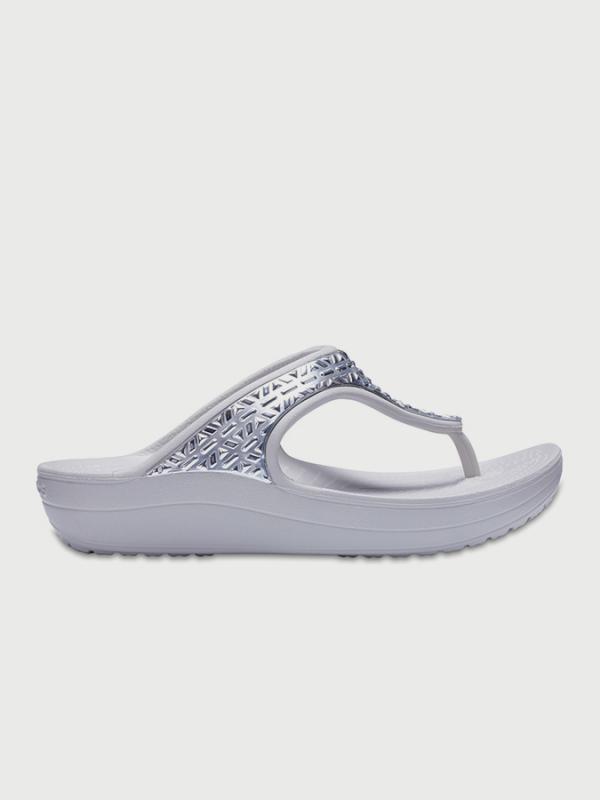 Žabky Crocs Sloane Graphic Etch Met Flip Bílá