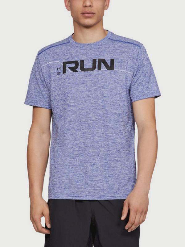 Tričko Under Armour Run Front Graphic SS Modrá