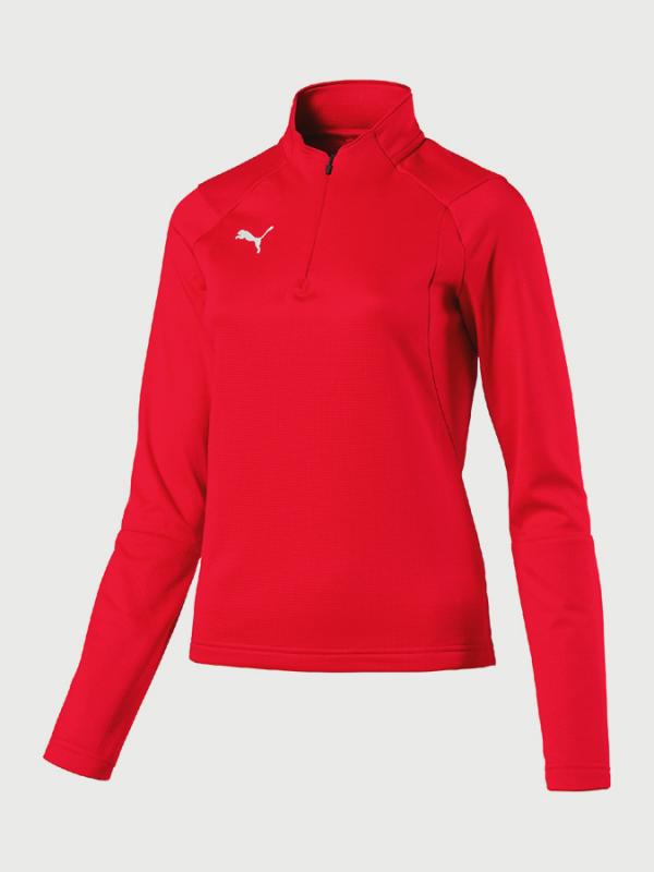 Tričko Puma Liga Training 1 4 Zip Top W Červená