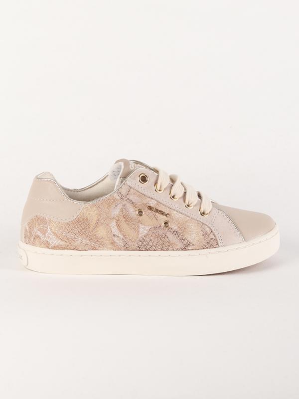 Boty Geox J Kilwi G.G - Met.Goat Suede + Textil Béžová