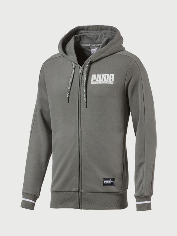 Mikina Puma STYLE Athletics FZ Hoody TR Šedá
