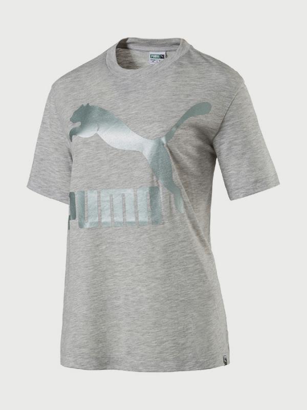Tričko Puma Classics Logo Tee Šedá