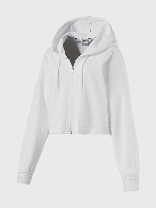 Mikina Puma FUSION FZ Hooded Jacket Bílá