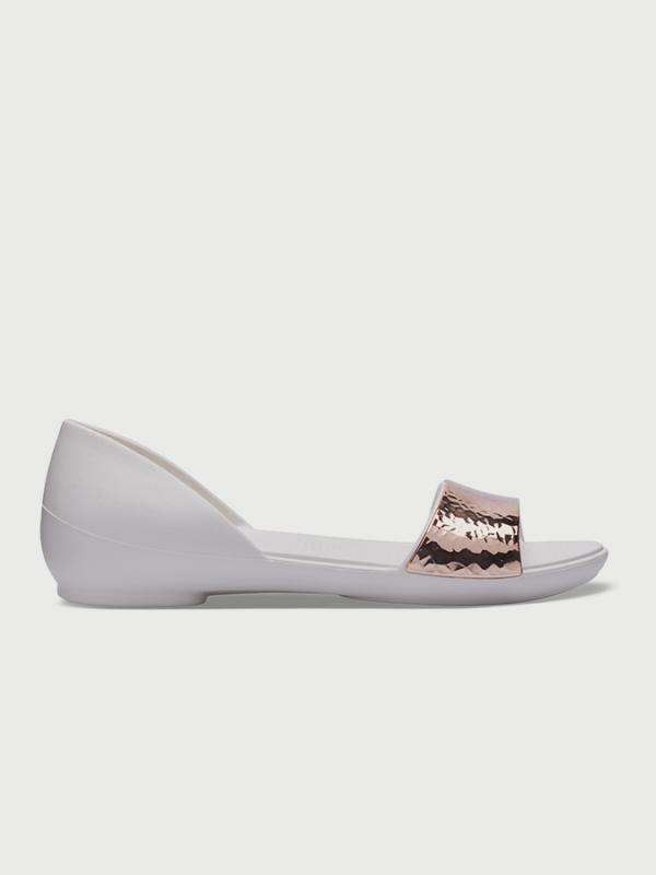 Sandály Crocs Lina Dorsay Hammered Met Flt Bílá