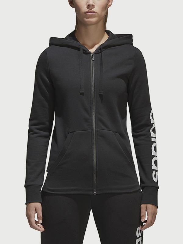Mikina adidas Performance Ess Lin Fz Hd Černá
