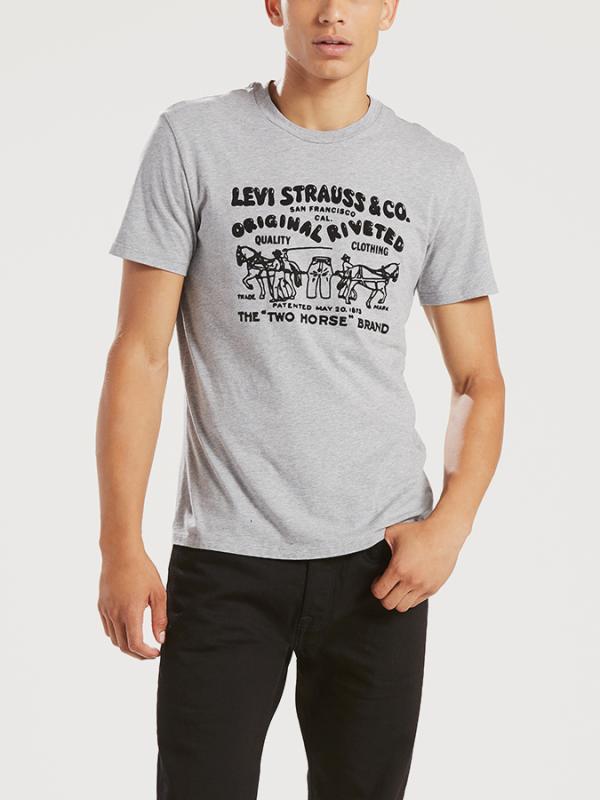 Tričko LEVI'S 2Horse Graphic Tee Better ssnl 2H Midt Šedá