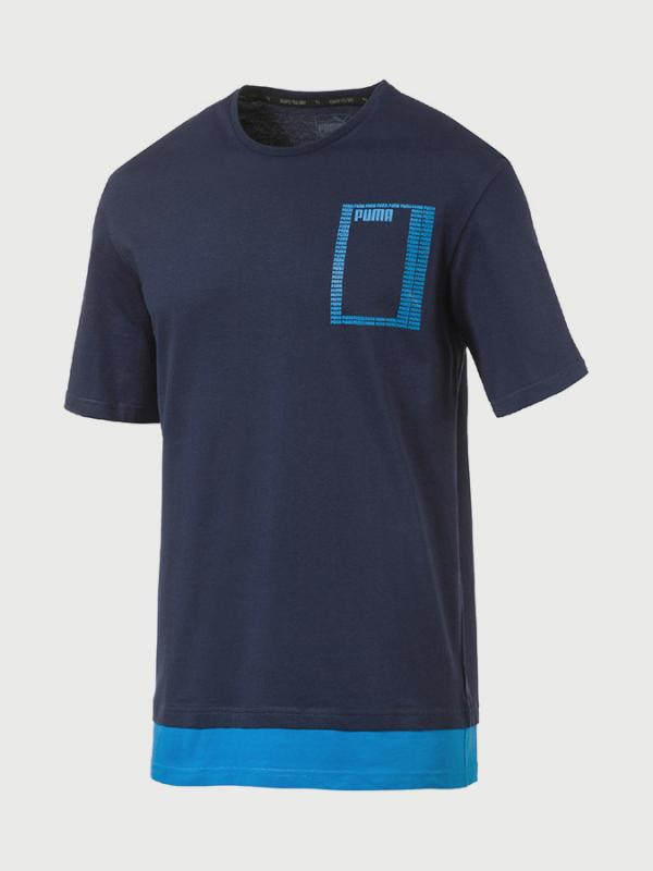 Tričko Puma Summer Rebel Logo Tee Modrá