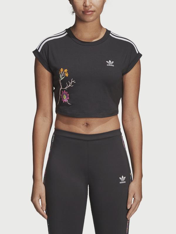 Tričko adidas Originals Tee Graph Crop Injection Černá