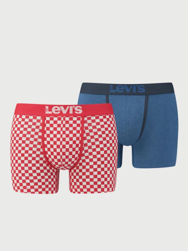 Boxerky LEVI'S 200Sf Checkerboard Boxer Brief 2 Pack Barevná