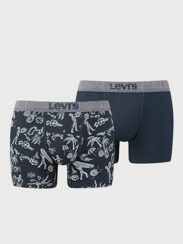 Boxerky LEVI'S 200Sf Ind Hawaian Skull Print Boxer Brief 2 Pack Barevná