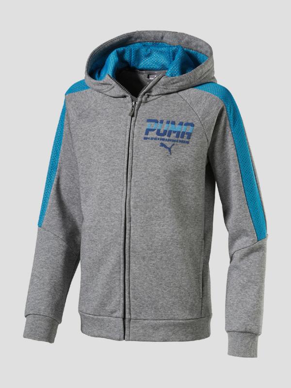 Mikina Puma STYLE Hooded Jkt (graphic) Šedá