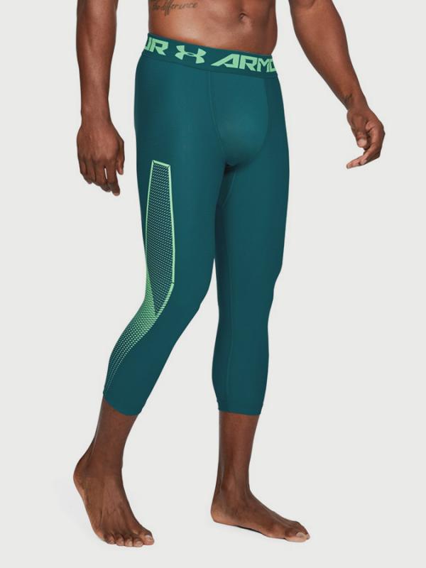 Kompresní legíny Under Armour Heatgear Graphic 3/4 Zelená