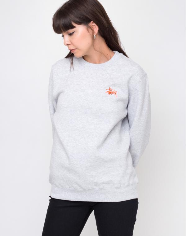 Stüssy Basic Crew Grey Heather M