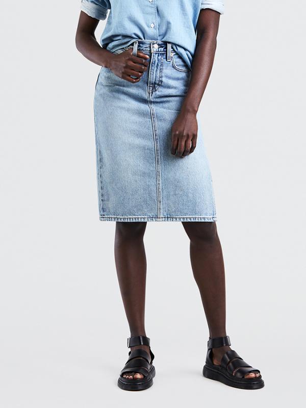 Sukně LEVI'S Side Slit Skirt Blue Waves Modrá