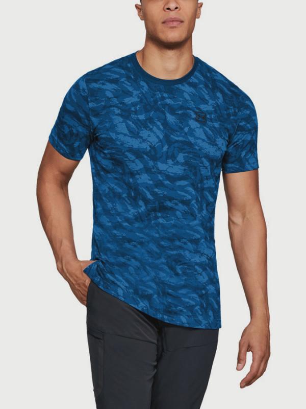 Tričko Under Armour Aop Sportstyle SS Modrá