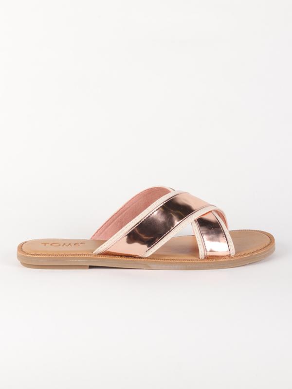 Žabky Toms Rose Gold Specchio Wm Viv Sand Zlatá