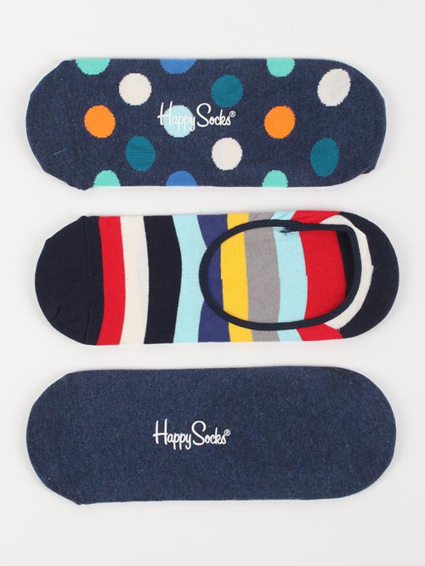 Ponožky Happy Socks 3-Pack Big Dot Liners Barevná