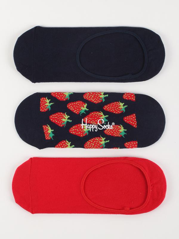 Ponožky Happy Socks 3-Pack Palm Strawberry Liners Barevná