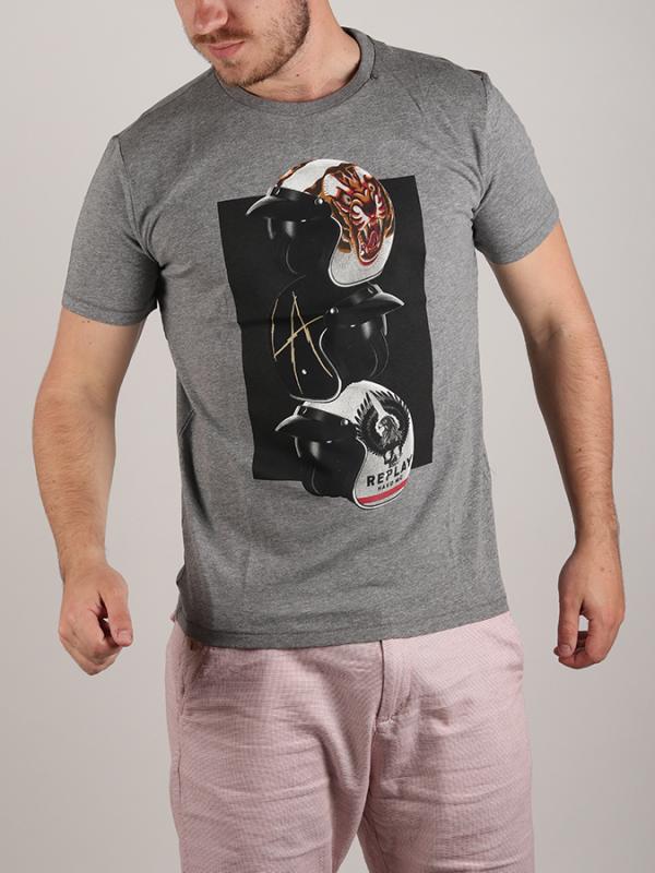 Tričko Replay M3418 T-Shirt Šedá