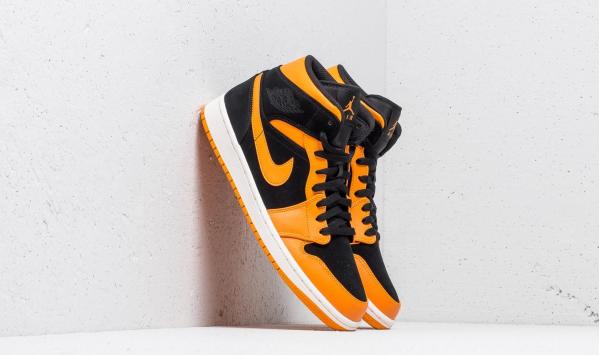Air Jordan 1 Mid Black/ Orange Peel-Sail
