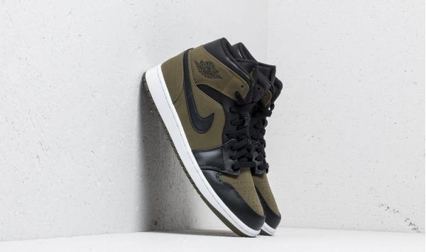 Air Jordan 1 Mid Olive Canvas/ Black-White
