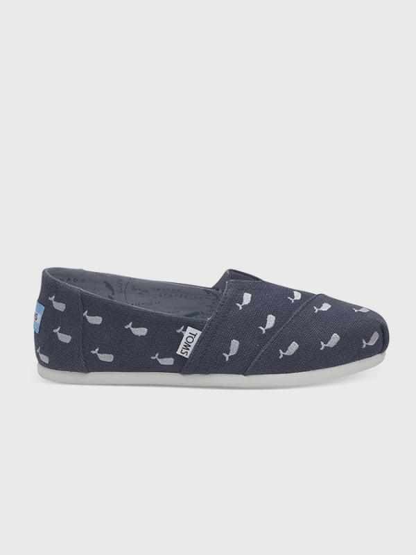 Boty Toms Nvy Whle Embroidery Wm Alpr Esp Modrá