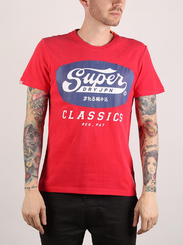 Tričko Superdry New Tin Tab Tee Červená