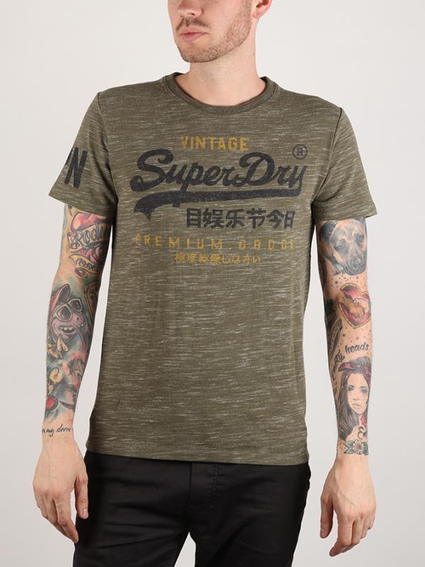 Tričko Superdry Premium Goods Duo Tee Hnědá