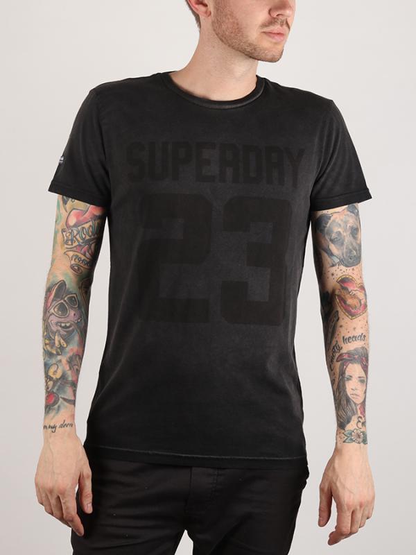 Tričko Superdry Heritage Wash Destroy S/S Tee Černá