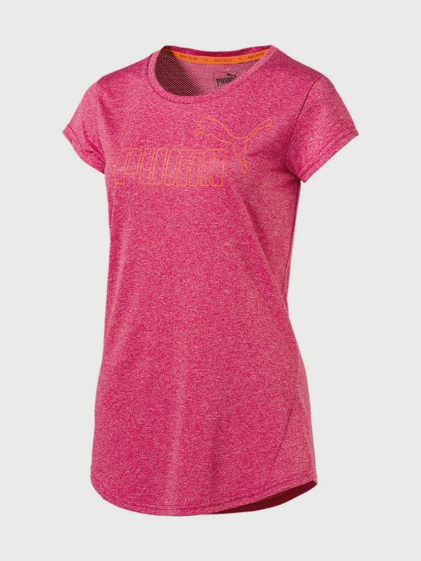 Tričko Puma ACTIVE ESS No.1 Tee W BRIGHT ROSE Heathe Červená