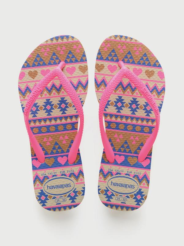 Žabky Havaianas Kids Slim Fashion Beige/Pink Barevná