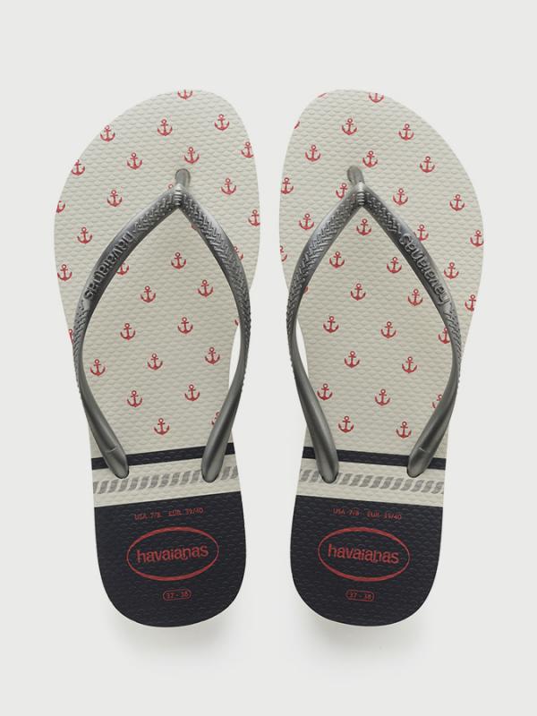 Žabky Havaianas Slim Nautical White/Graphite Bílá