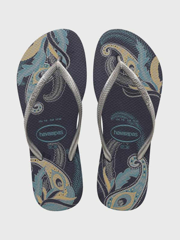 Žabky Havaianas Slim Organic Navy/Silver Barevná