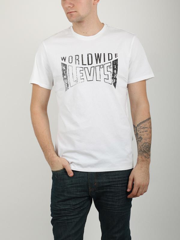 Tričko LEVI'S GRAPHIC SETIN NECK 2 WORLDWIDE WHITE G Barevná