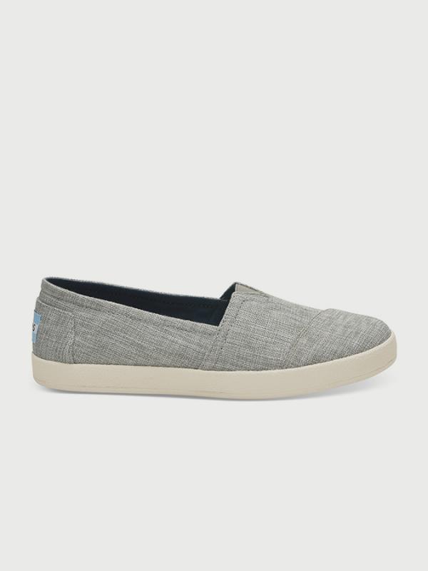 Boty Toms Drzl Grey Metallic Woven Wm Ava Slipon Šedá