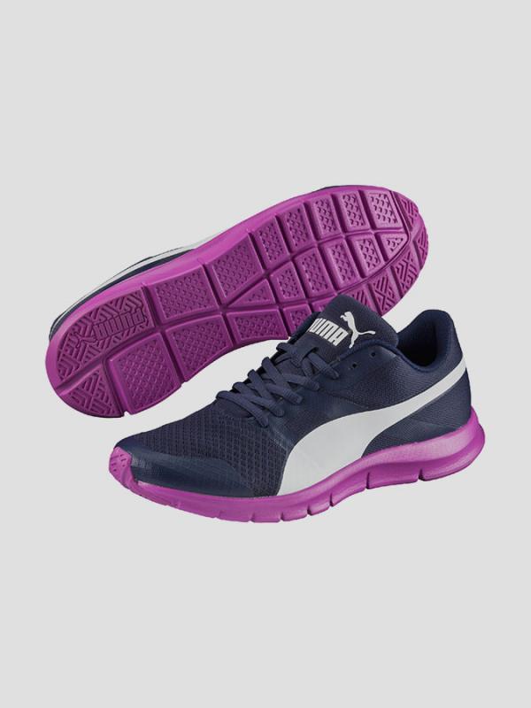 Boty Puma Flexracer peacoat-white-purple cactus fl Modrá