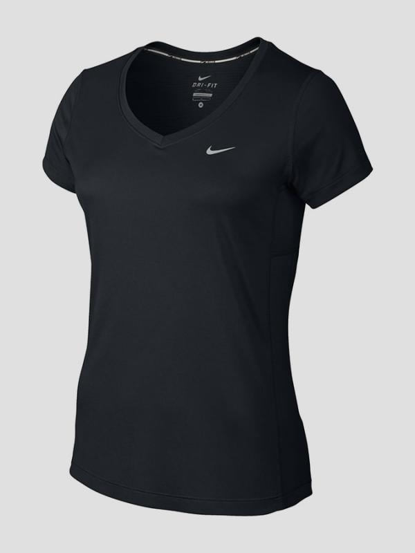 Tričko Nike MILER V-NECK Černá