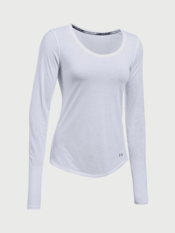 Tričko Under Armour Threadborne Streaker Long Sleeve Bílá