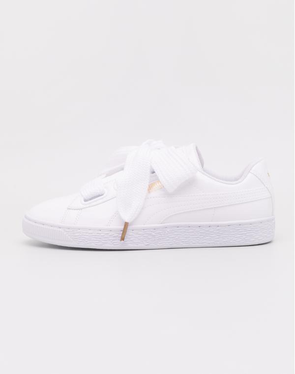 Puma Basket Heart Patent Puma White-Puma White 38